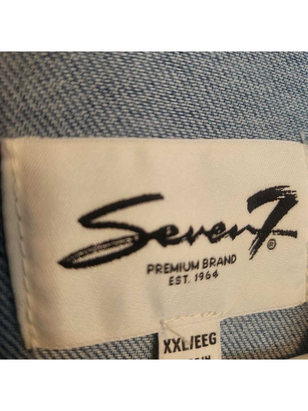 SEVEN7 CLASSIC DENIM TRUCKER JACKET XXL NWT - Picture 4 of 10